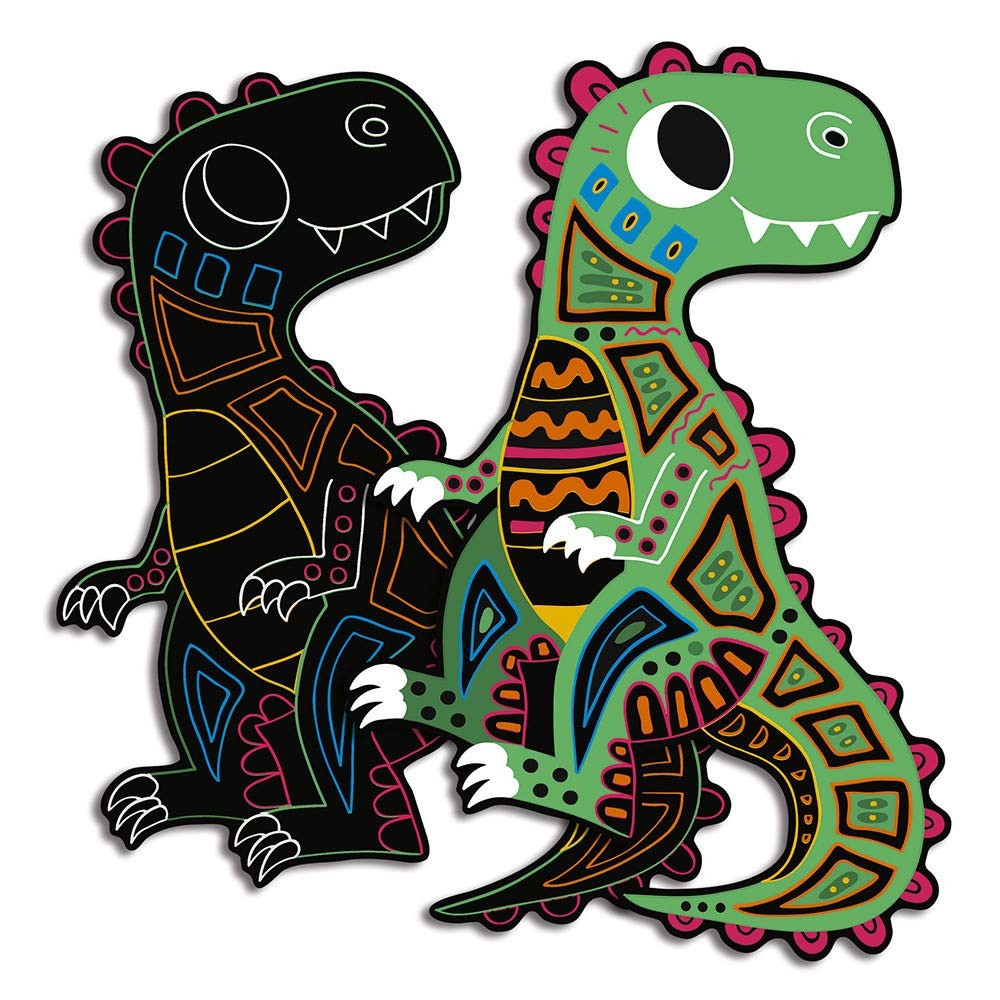 ARTE SCRATCH SILUETAS DE DINOSAURIOS - Janod