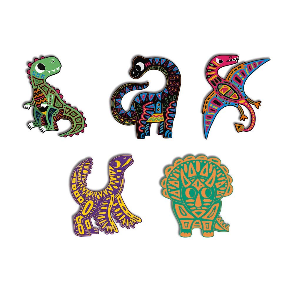 ARTE SCRATCH SILUETAS DE DINOSAURIOS - Janod