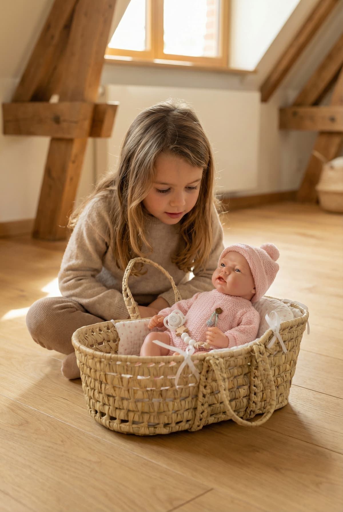 Bebé Real Reborn Arlet 40 cm de Silicona con Capazo de Mimbre | Arias 98230