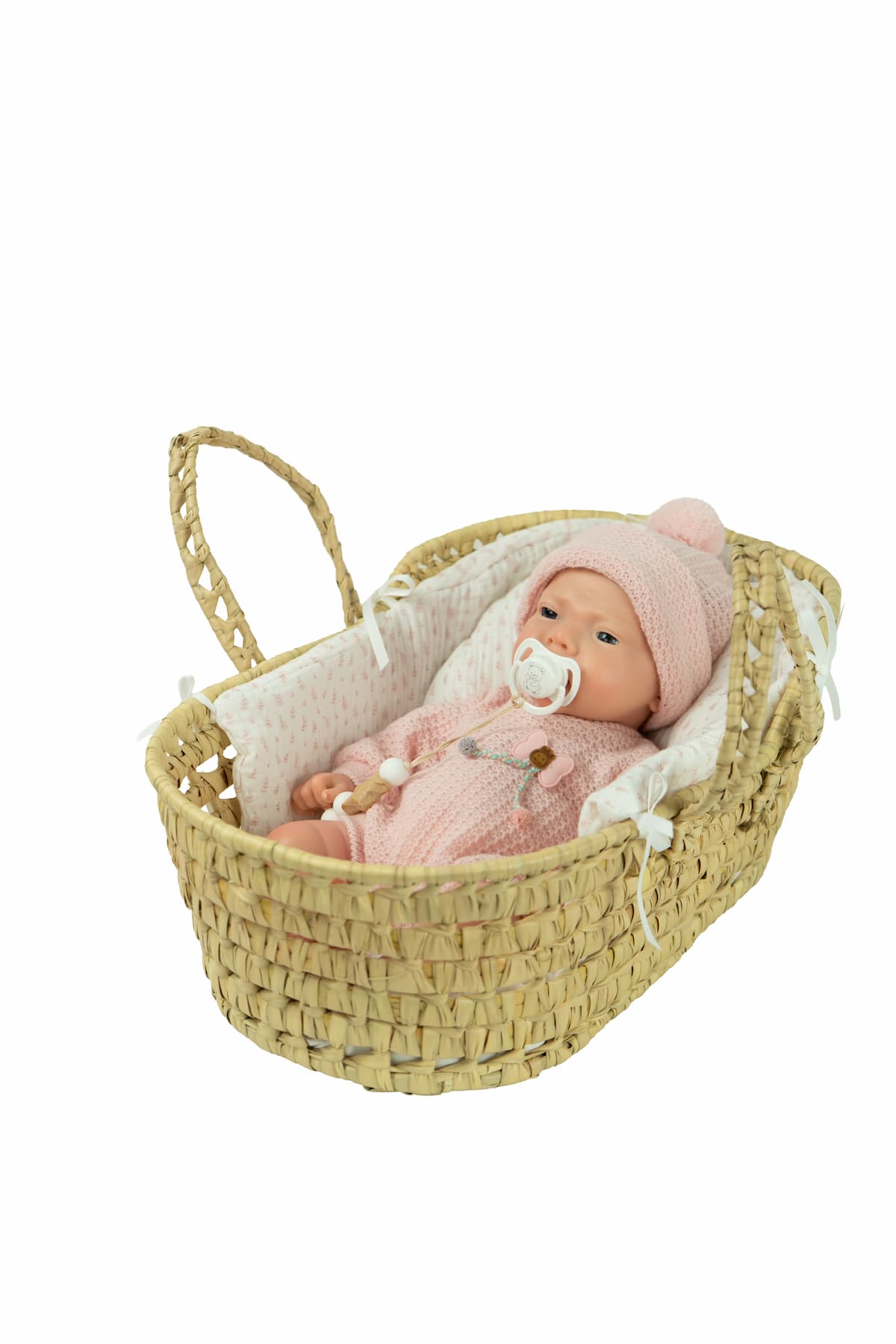 Bebé Real Reborn Arlet 40 cm de Silicona con Capazo de Mimbre | Arias 98230