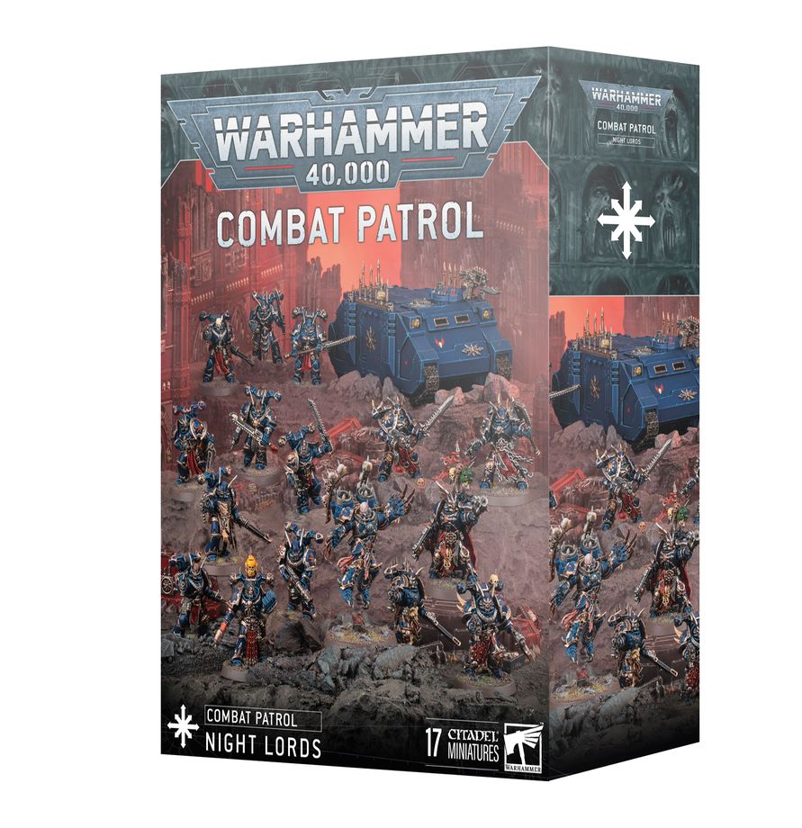 Contenido completo caja Patrulla Amos de la Noche Warhammer 40K - 438 piezas de plástico y peanas Citadel