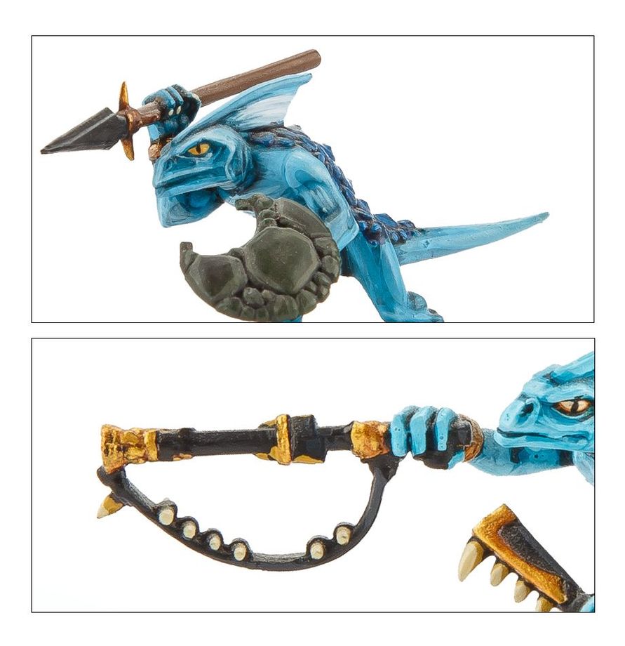 Kit 24 Eslizones Seraphon Skinks - Detalle miniaturas Games Workshop
