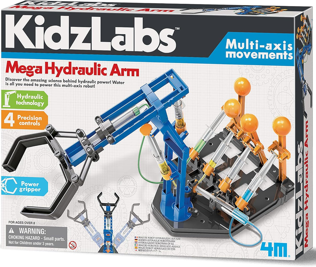 4M Mega Brazo Hidráulico ensamblado – kit de construcción STEM robótica para niños +10 años