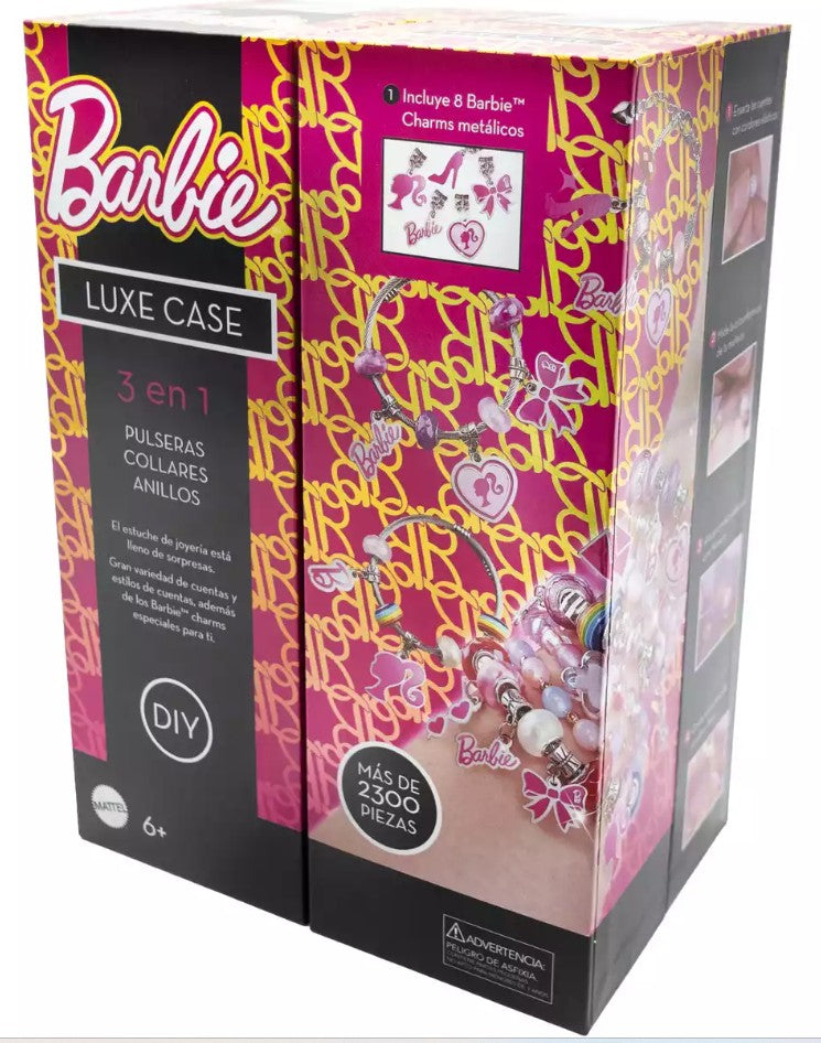 Caja del Joyero Barbie Luxe Case de Fun Divirta-se con el estuche de joyería de más de 2.300 piezas