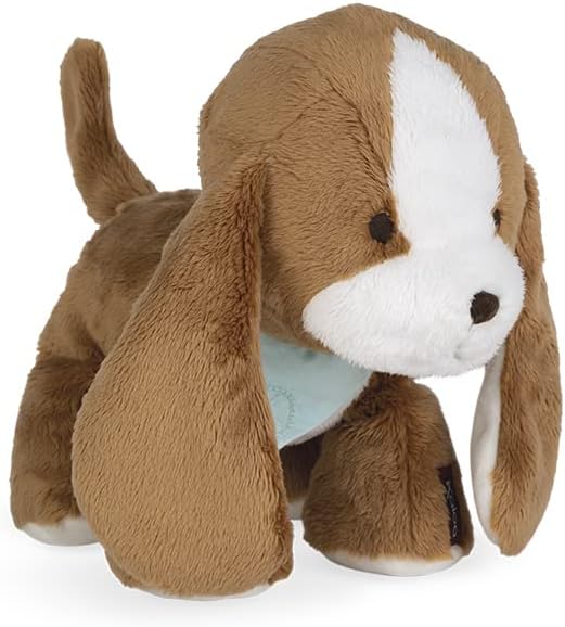 Bebé con peluche perro salchicha Tiramisú Kaloo Les Amis – compañero de apego desde el nacimiento