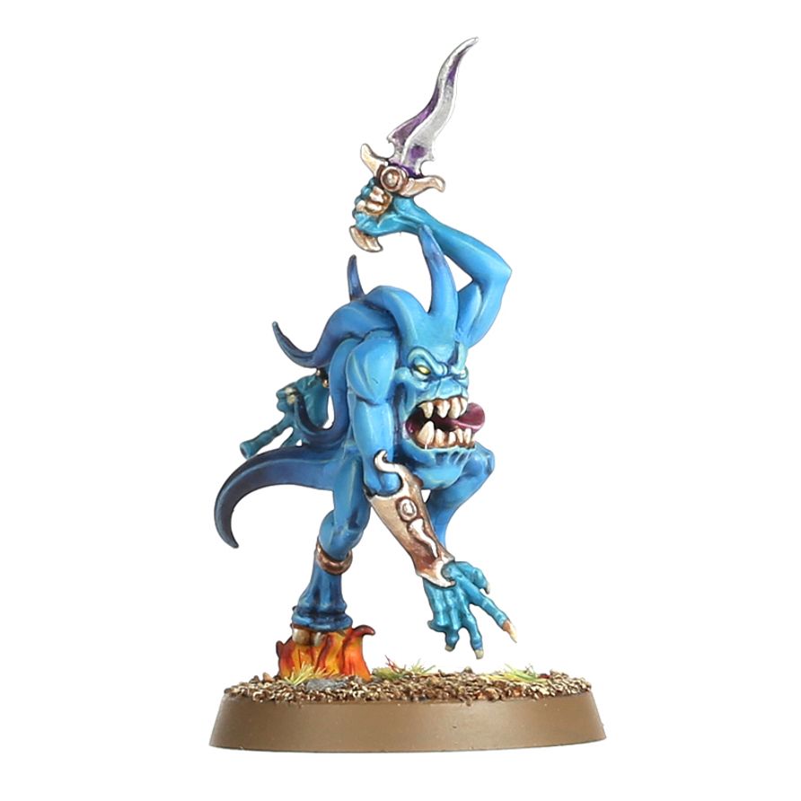 Detalle Horrores Azules con llamas daemónicas - Disciples of Tzeentch Warhammer AoS