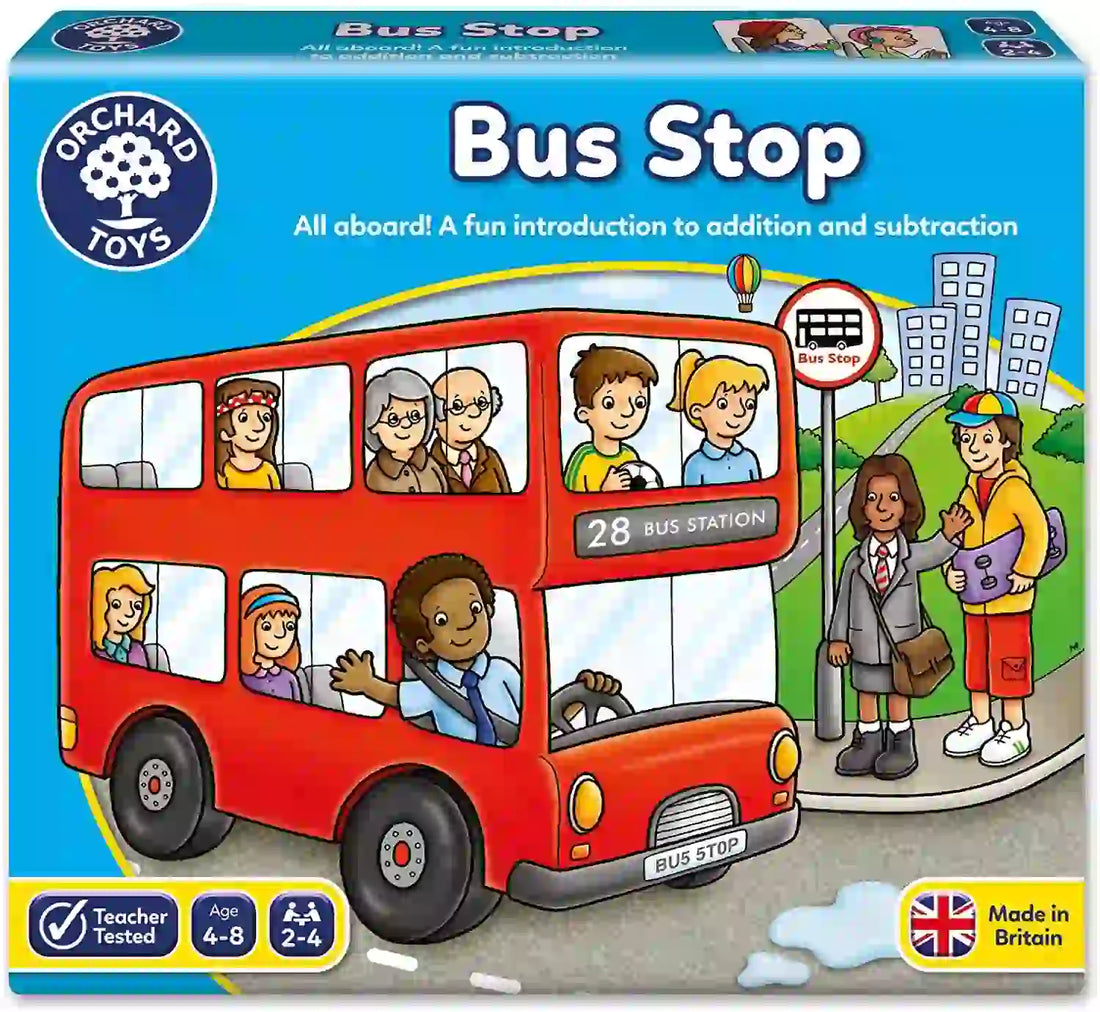 Bus Stop de Orchard Toys - Juego educativo de sumas y restas para niños de 4 a 8 años - Educar Jugando