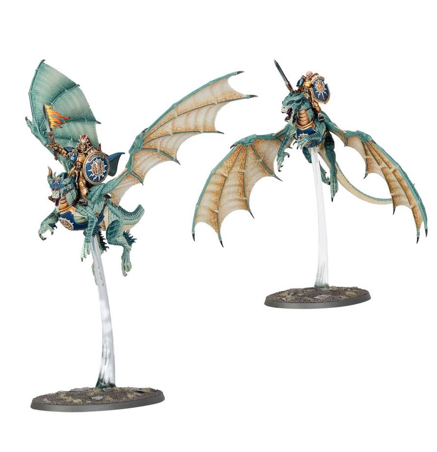 Caballero Draconis Warhammer Age of Sigmar - miniatura montada vista frontal