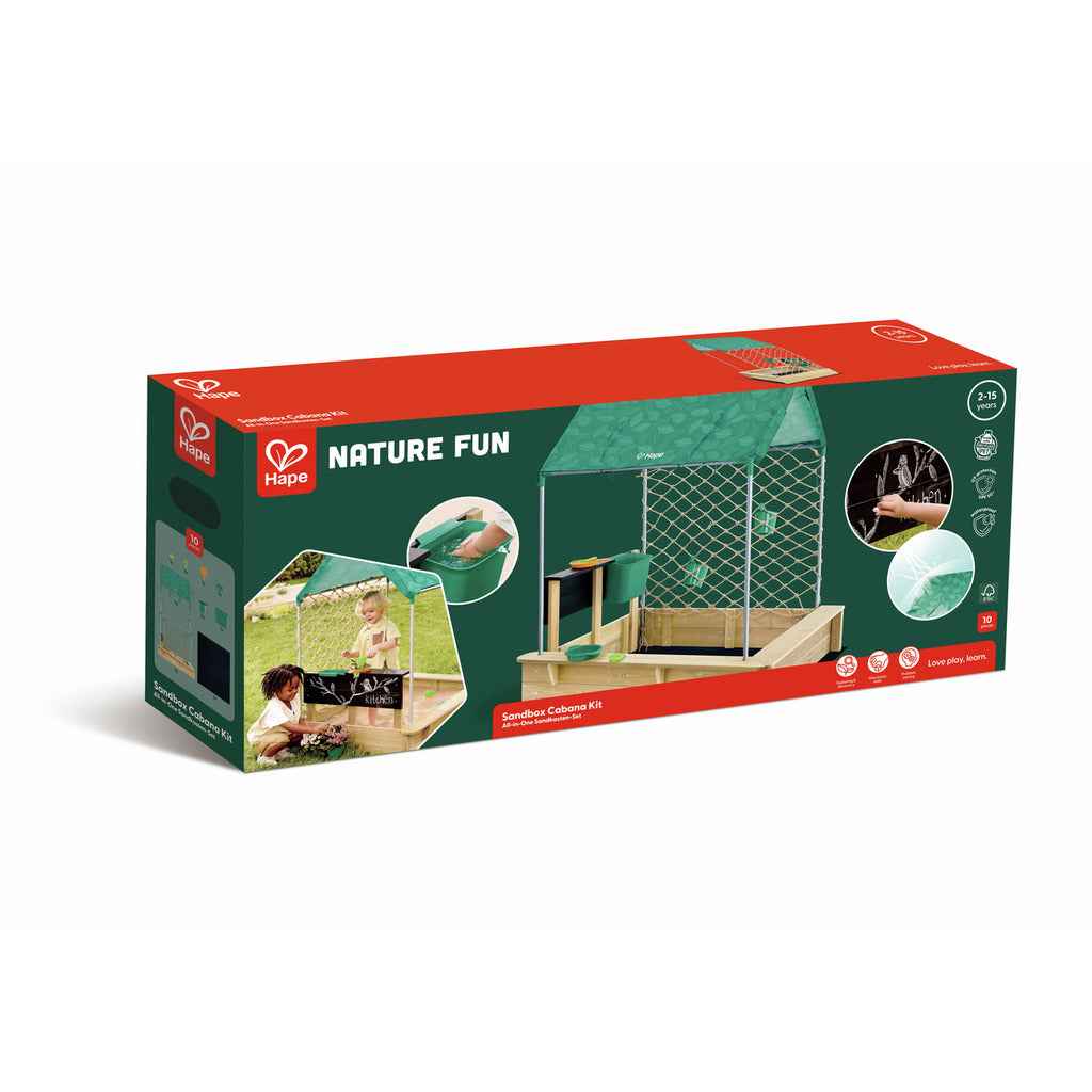 Cabaña con Arenero para Niños – Cocina, Caballete y Techo UPF 50 | Hape