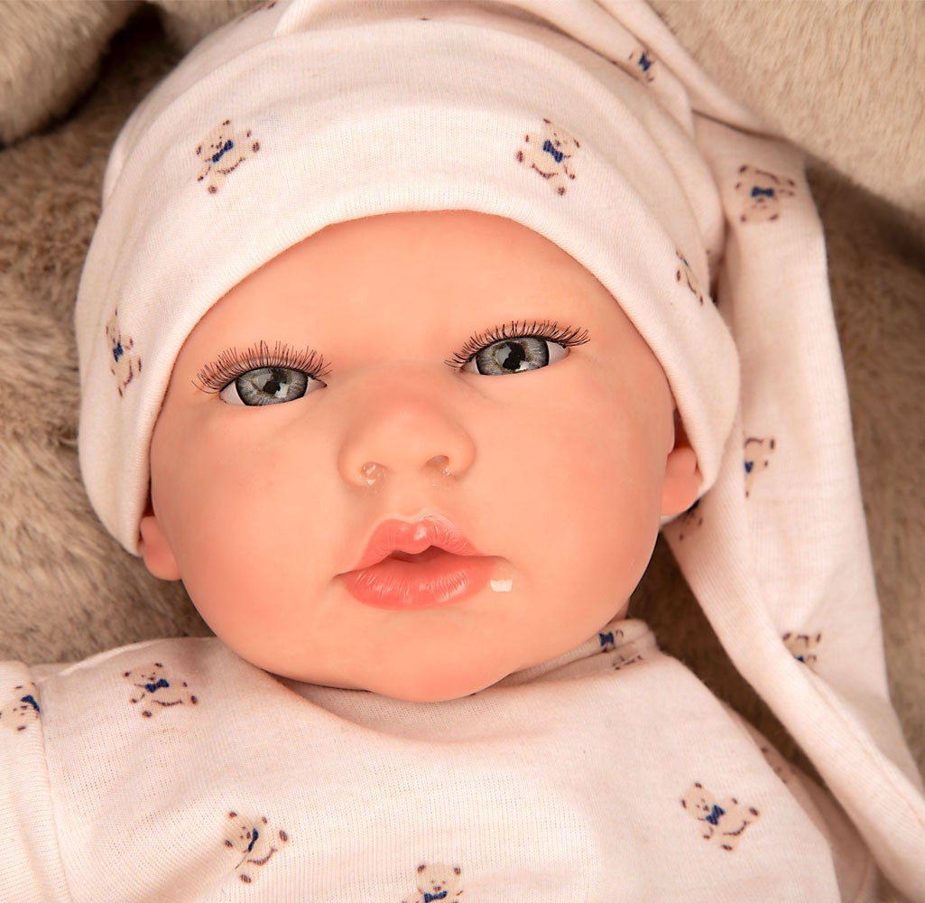 Muñeca Reborn 40 cm Lidia Beige con Cuna - Arias 98189