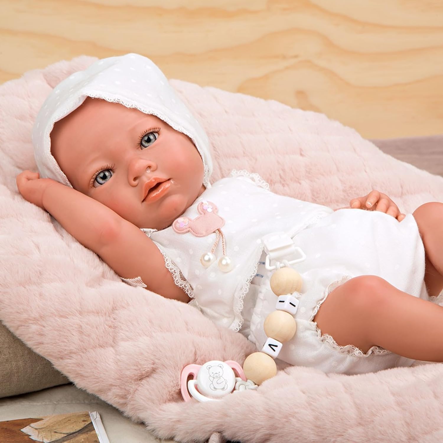 Muñeca Reborn Maitane Arias 38 cm - detalle cara realista de vinilo