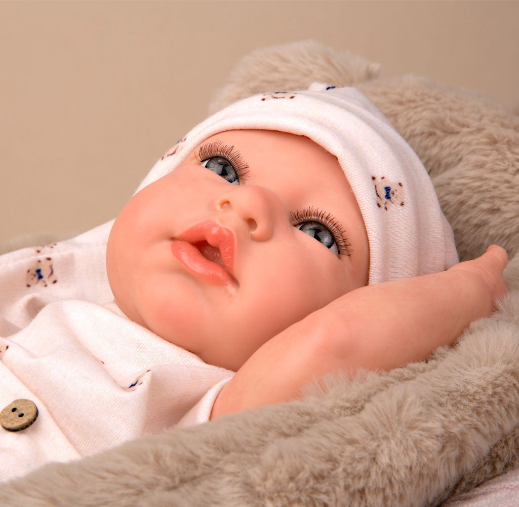 Muñeca Reborn 40 cm Lidia Beige con Cuna - Arias 98189