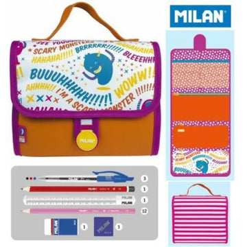Estuche Escolar Equipado Milan Scary Monster | 19 Piezas Niños