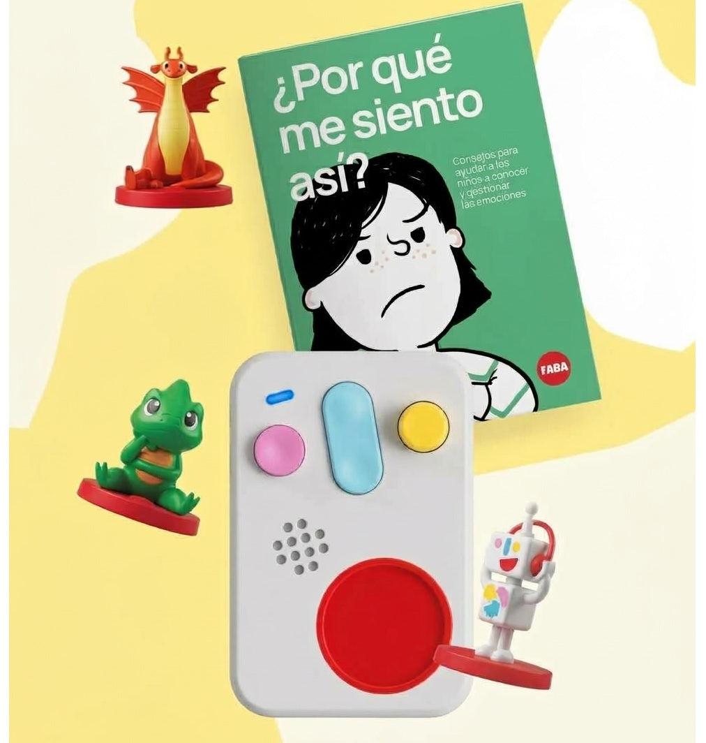 Cuentacuentos FABA Un mundo de emociones con tres personajes sonoros y guía «¿Por qué me siento así?»
