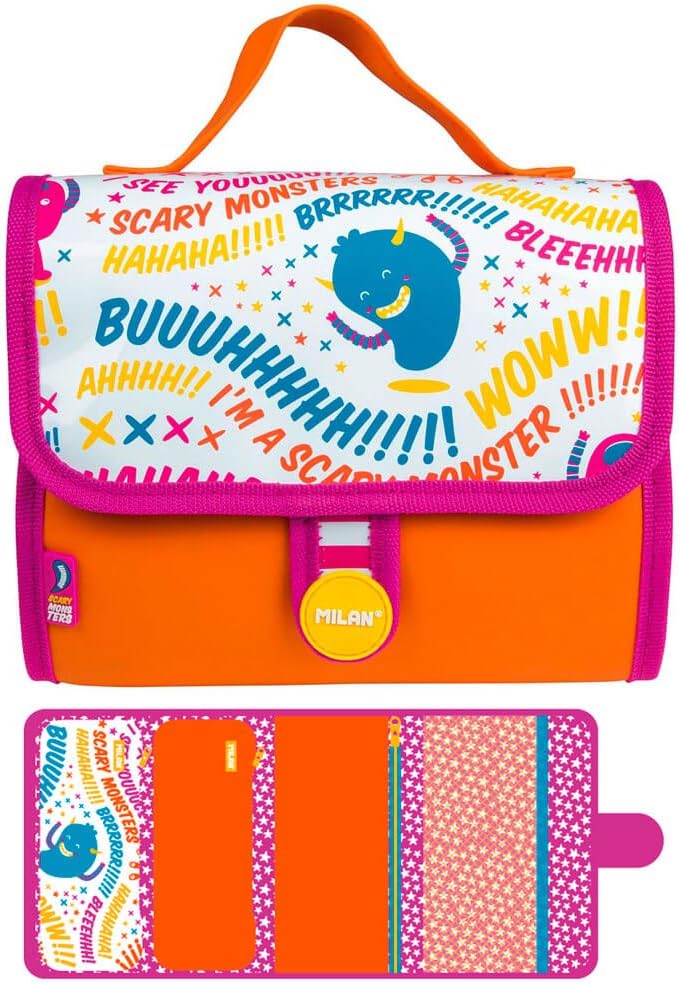Estuche Escolar Equipado Milan Scary Monster | 19 Piezas Niños