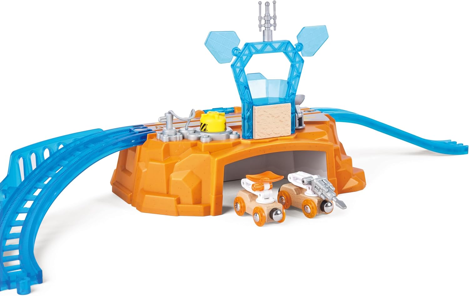 Detalle tren espacial con alas plegables juego Exploraciones en Marte niños 3 años