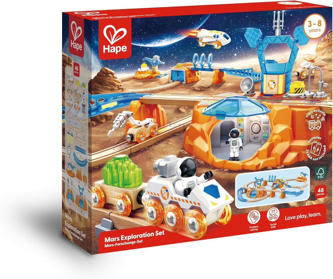 Caja juego de tren espacial Exploraciones en Marte 48 piezas niños 3 años