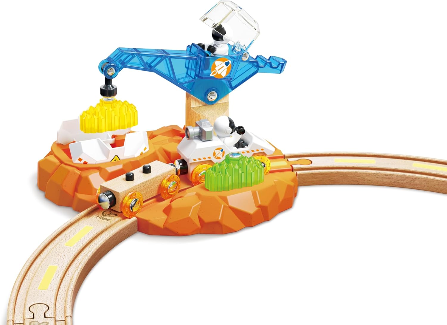 Detalle figuras astronautas y accesorios juego de tren espacial 48 piezas niños
