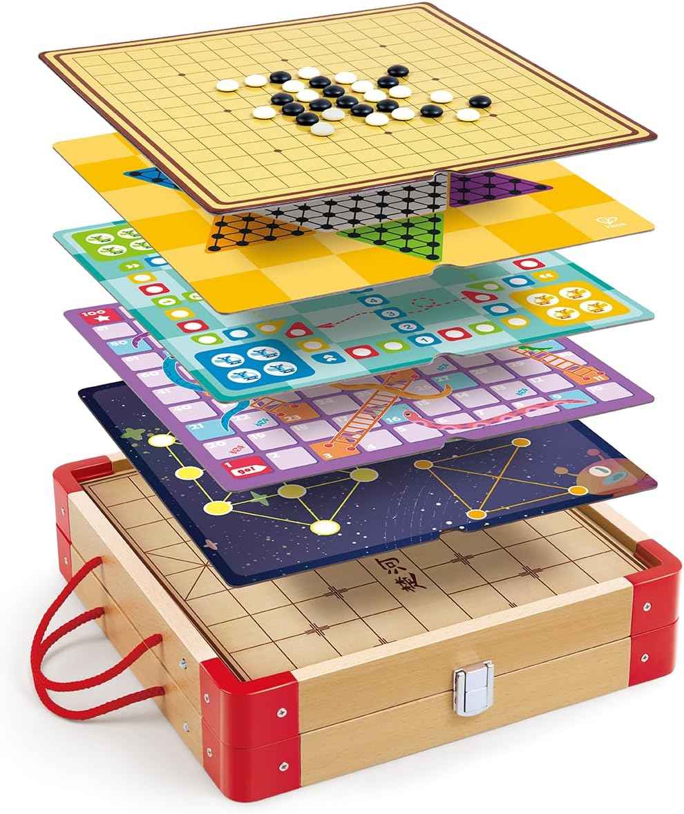 Juegos Clásicos de Mesa para Familia y Viaje – 22 en 1 con Ajedrez, Ludo y Tres en Raya | Hape