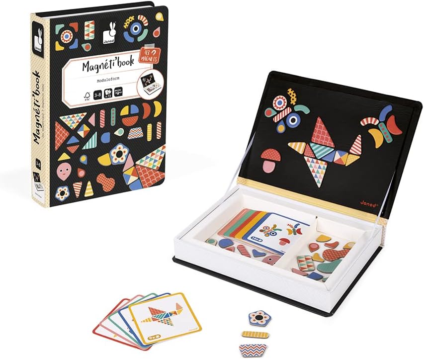 Juguete portátil Janod Magneti'Book para viajes - Juego magnético de motricidad fina niños 3-8 años