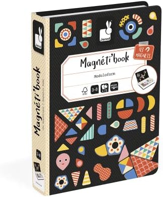 Libro magnético Janod Magneti'Book Moduloform abierto con figuras geométricas de colores - Juego educativo 3-8 años