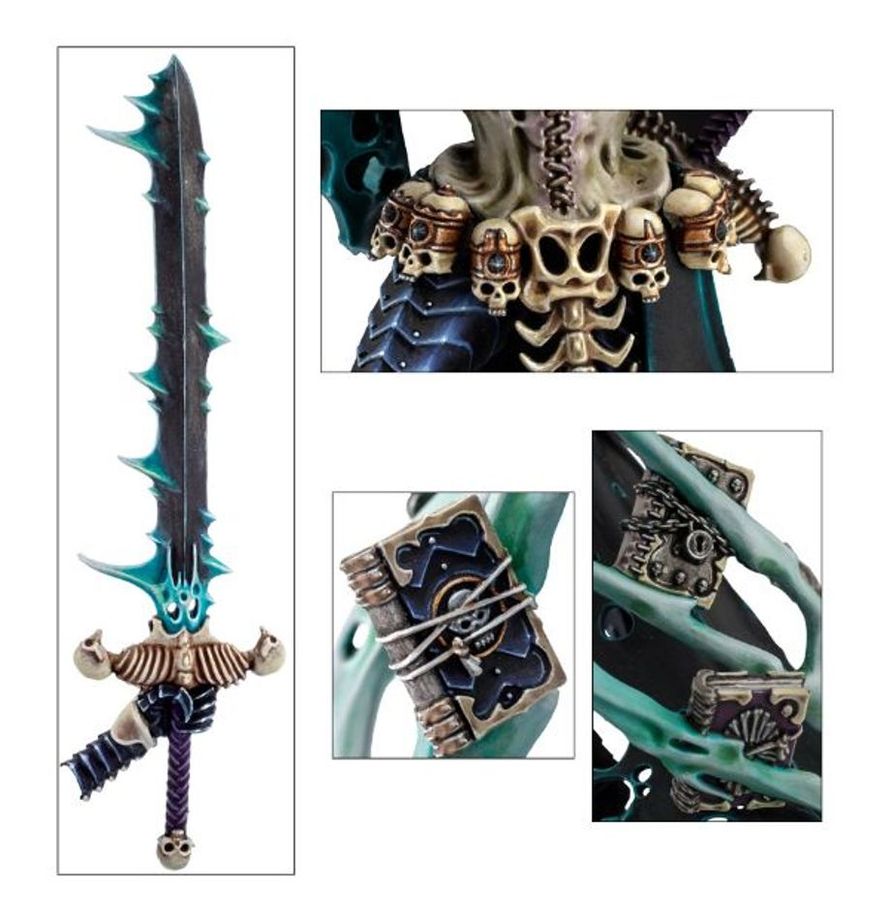 Nagash Señor Supremo No Muertos Warhammer - detalle Nueve Libros de Nagash y espíritus atormentados