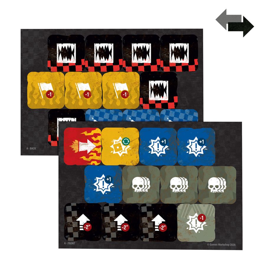 Marcadores de doble cara y tarjetas de estratagemas Pack de Mando Orks Warhammer 40K
