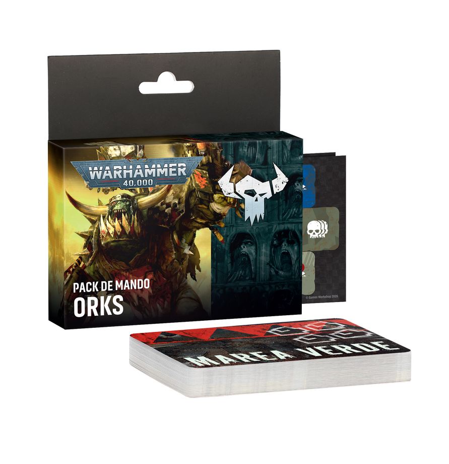 Pack de Mando Orks Warhammer 40,000 - Caja oficial Games Workshop con tarjetas y marcadores