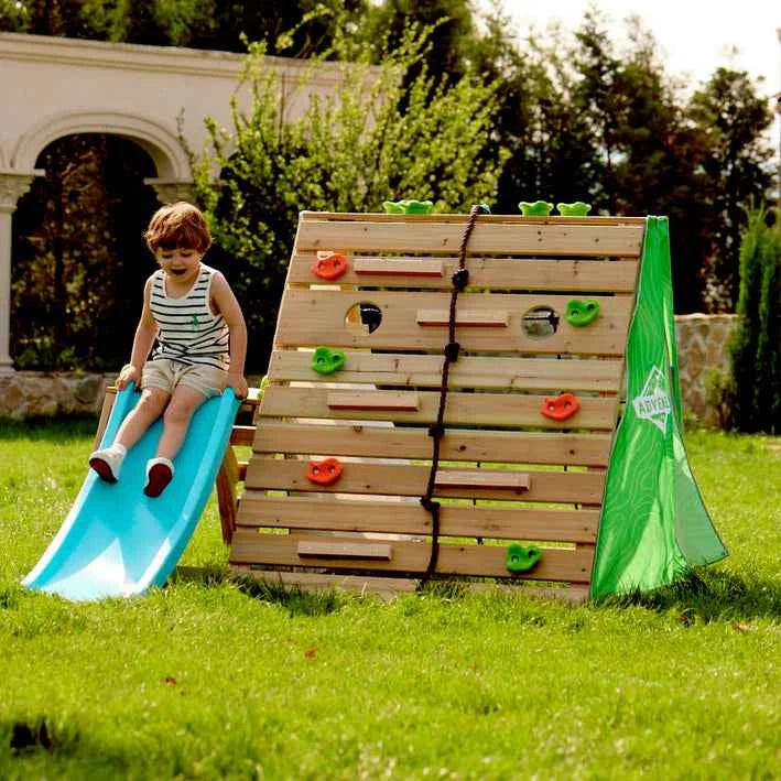 Mi Primera Cabaña Infantil con Tobogán y Red de Trepa – Toynamics