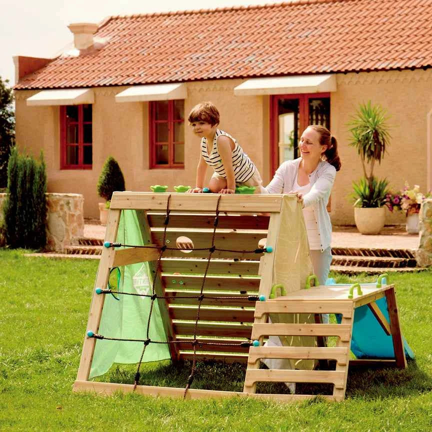 Mi Primera Cabaña Infantil con Tobogán y Red de Trepa – Toynamics