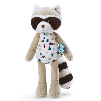 Peluche mapache Léon de Kaloo 27cm ultra suave color gris para bebés