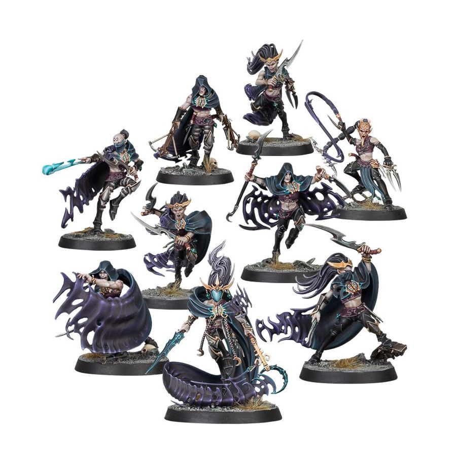 Aquelarre Sombrío Khainita Hijas de Khaine - detalle Reina Saga y Medusa Arruinasangre Warhammer