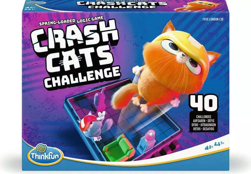 ThinkFun Crash Cats - Rompecabezas de bloques deslizantes para niños 8 años