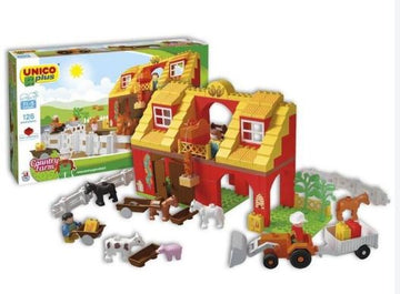 Granja de bloques UNICO Plus Country Farm con animales y tractor