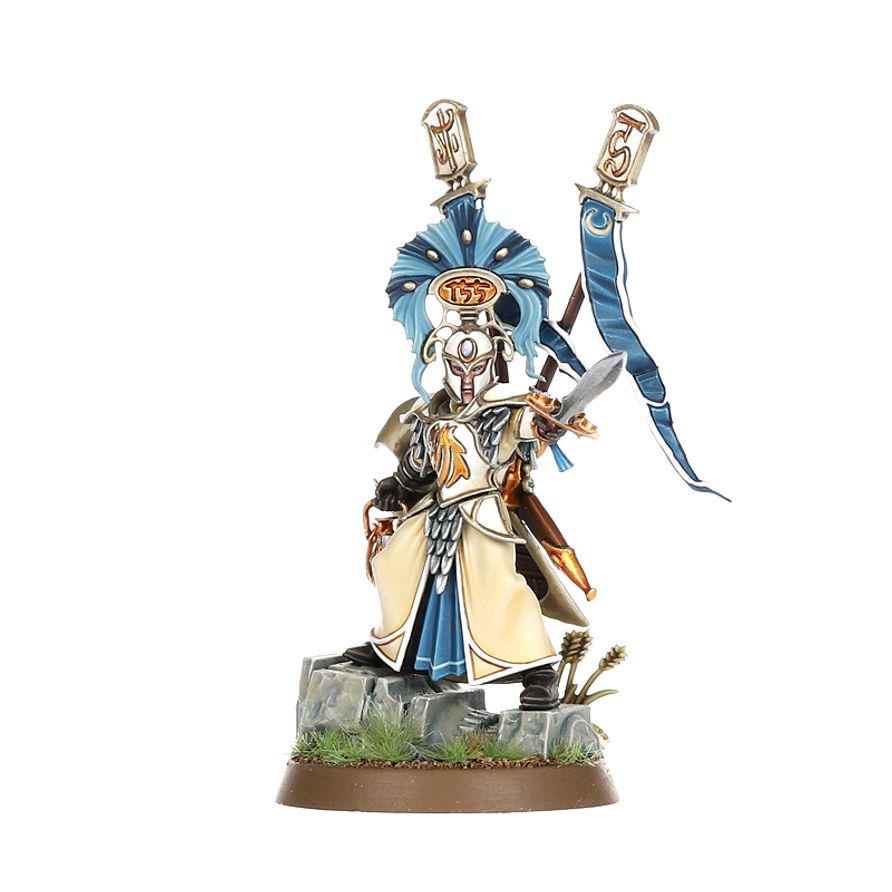 Detalle Auralan Warden con pica y escudo - Lumineth Realm-Lords Games Workshop