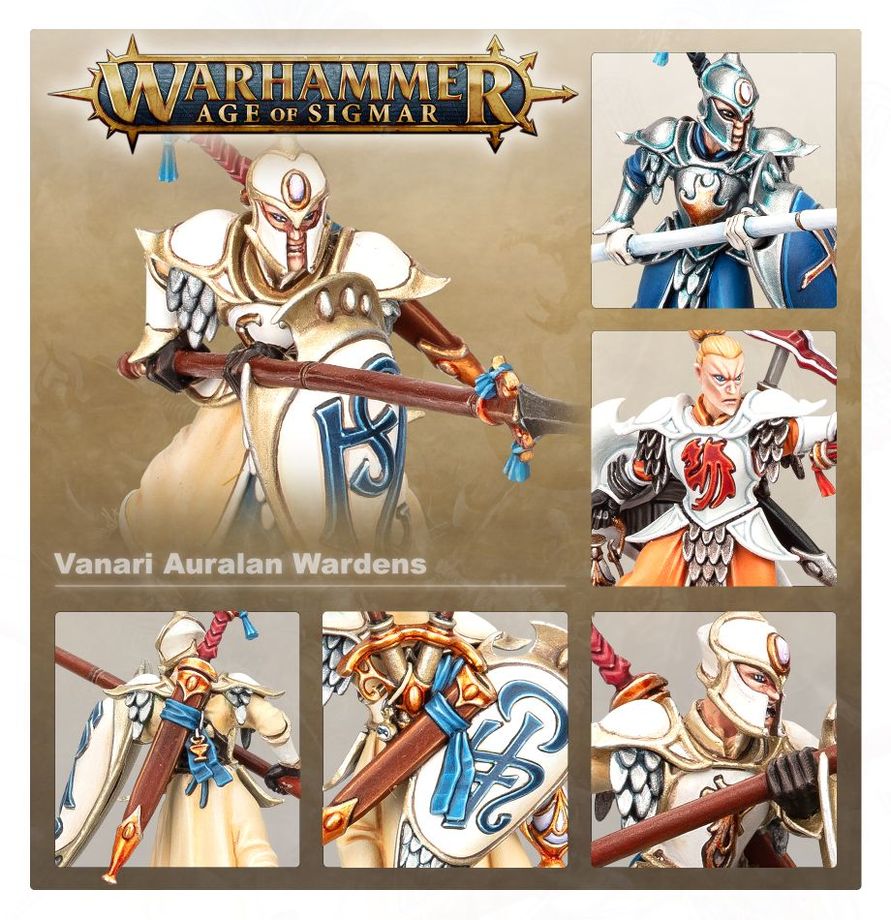 Auralan Wardens formación cerrada muro de picas - Lumineth Realm-Lords Warhammer