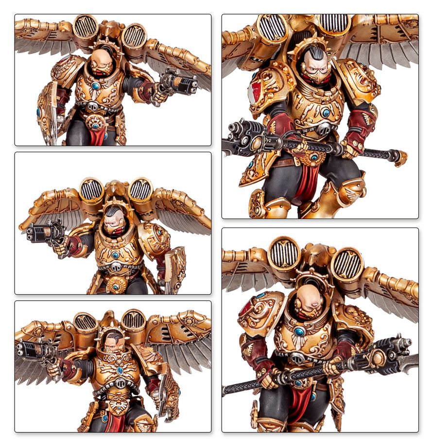 Venatari Sodality - Detalle armamento kinetic destroyer y verutum lance Warhammer Custodes