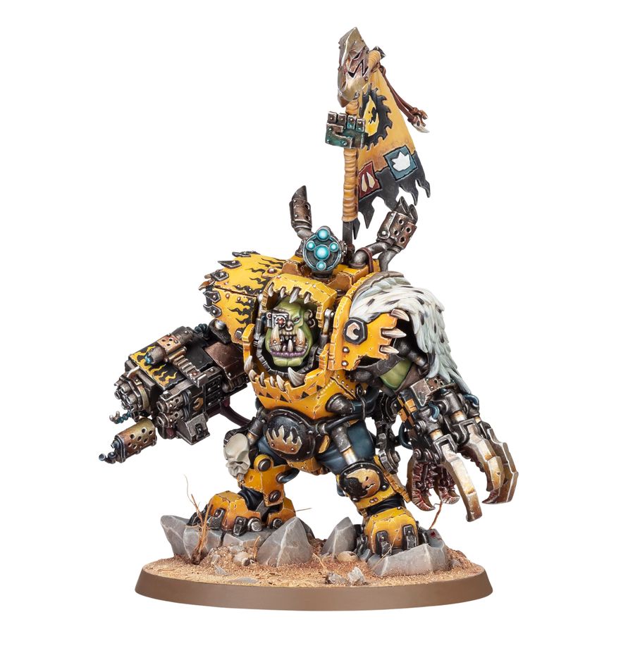 Nazdreg Ug Urdgrub miniatura Warhammer 40000 señor de la guerra Ork Klan Luna Malvada montada y pintada