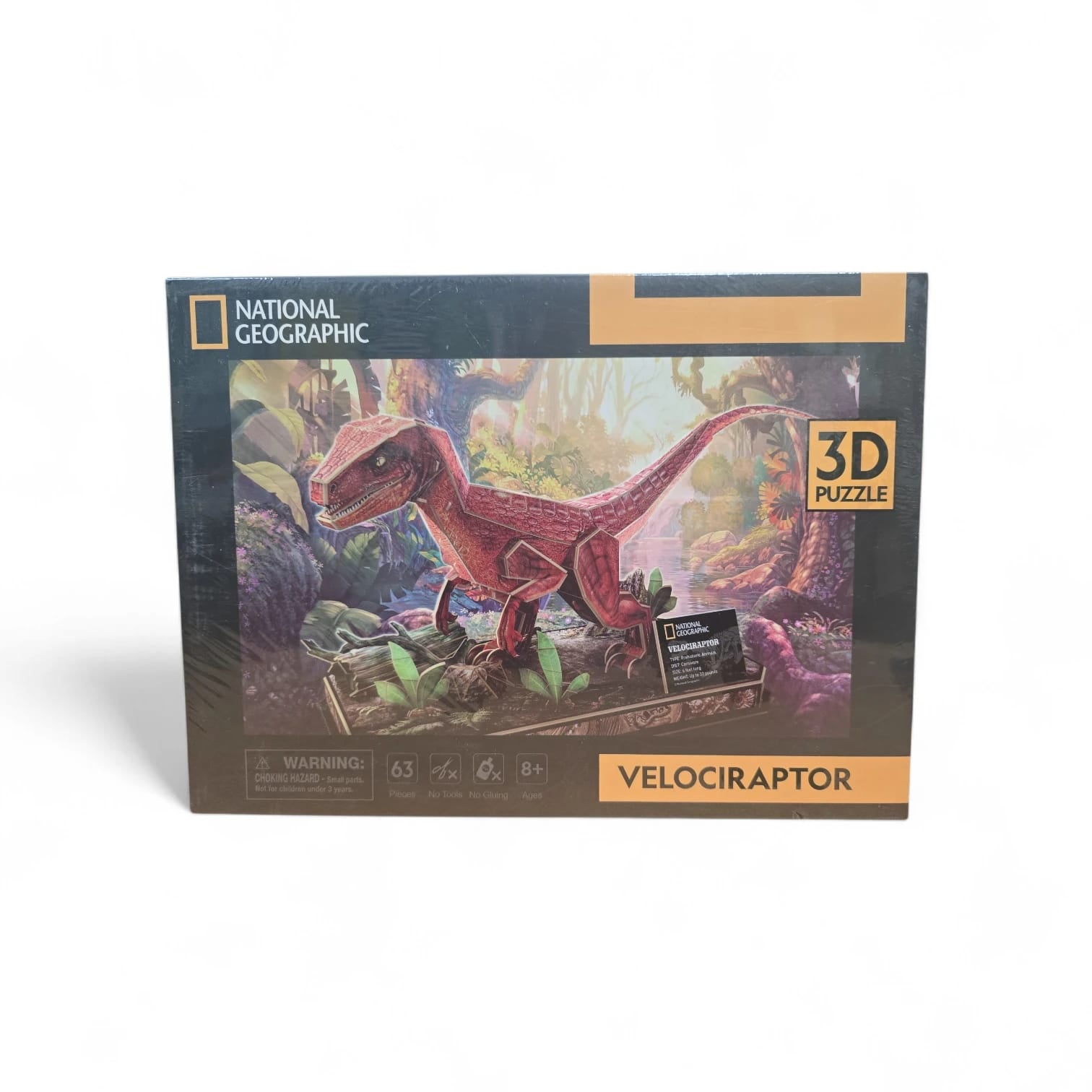 Puzzle 3D velociraptor de national geographic, 63 piezas +8 años 803145