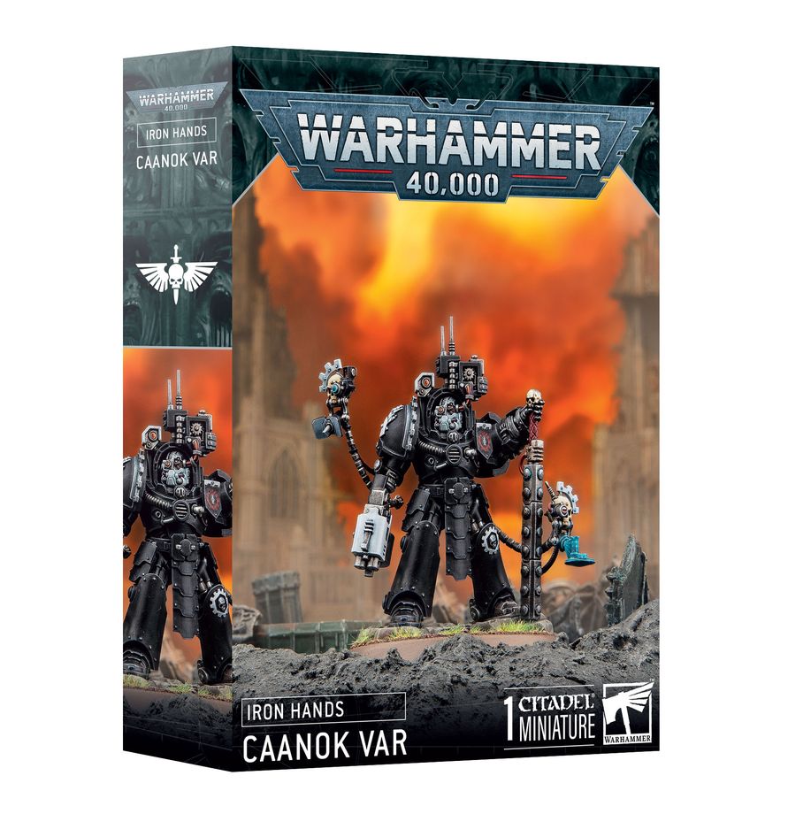 Caanok Var Capitán Iron Hands Warhammer 40K miniatura completa vista frontal Ref 55-59