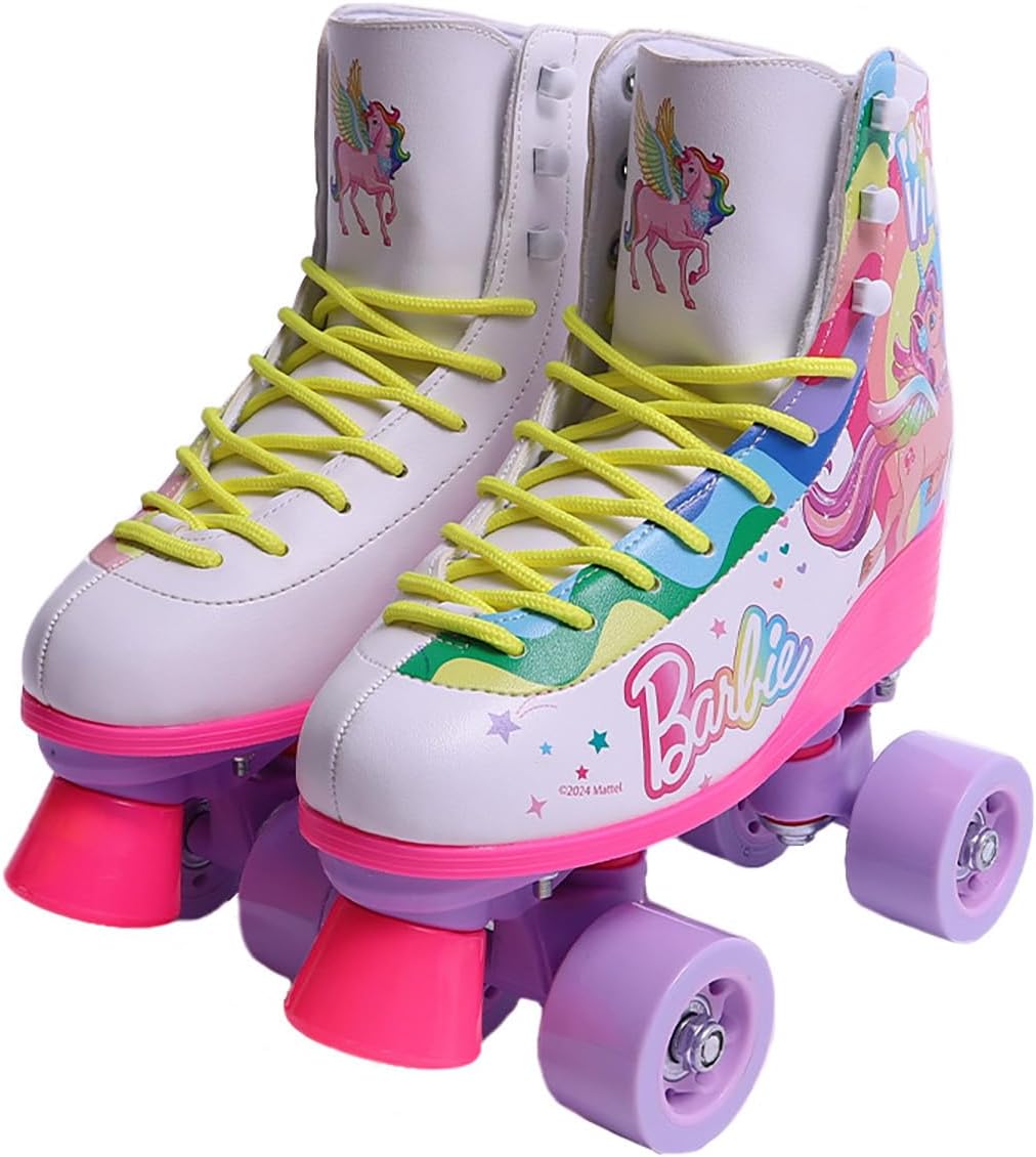 Caja de Patines Barbie de 4 Ruedas Shine Together Talla 34-35 con patines infantiles y diseño rosa de Barbie