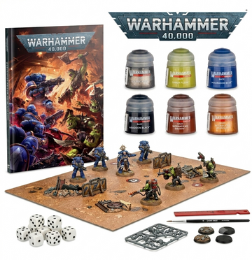 Caja introductoria Warhammer 40,000 Marines Espaciales vs Orkos con miniaturas, pinturas Citadel y tapete de juego