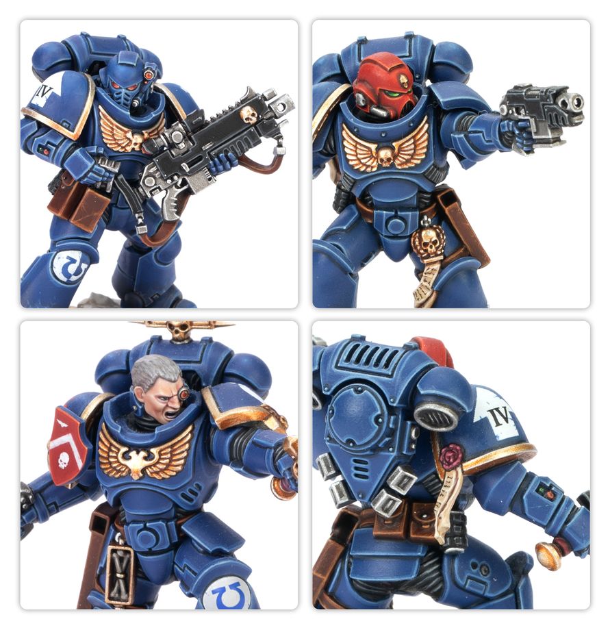 Miniaturas Marines Espaciales Warhammer 40,000 encaje a presión Teniente e Intercesores