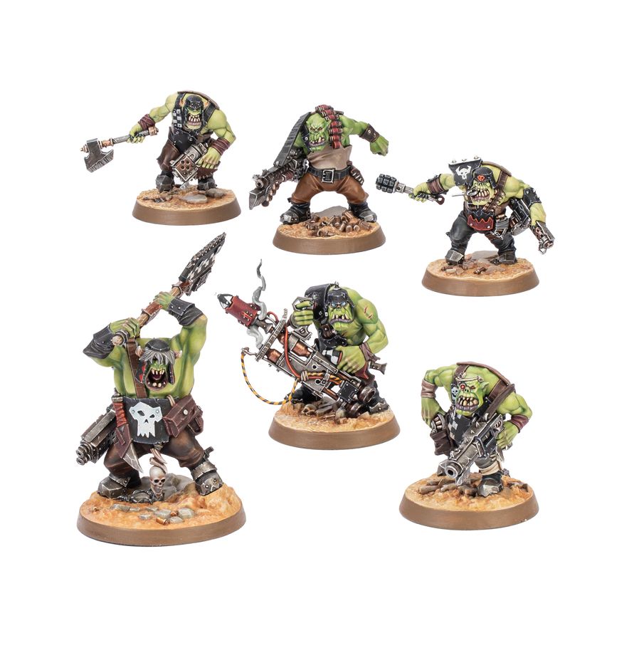 Miniaturas Orkos Warhammer 40,000 Noble Orko y Chikoz Orkoz plástico verde encaje a presión