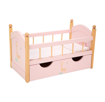 Cama de madera para muñecas Arias Colección Nature con cajón para ropa y accesorios - Educar Jugando - Arias 21584