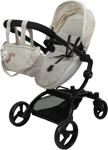 Sillita moderna Urban Muñecas Arias con bolso a juego beige 47,5x66x82 cm vista general