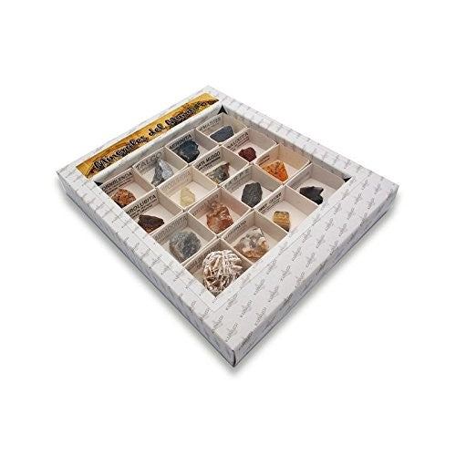 Set de 16 minerales auténticos Colección Nº6 de Kunugi con nombre científico y origen para estudio de geología - Educar Jugando