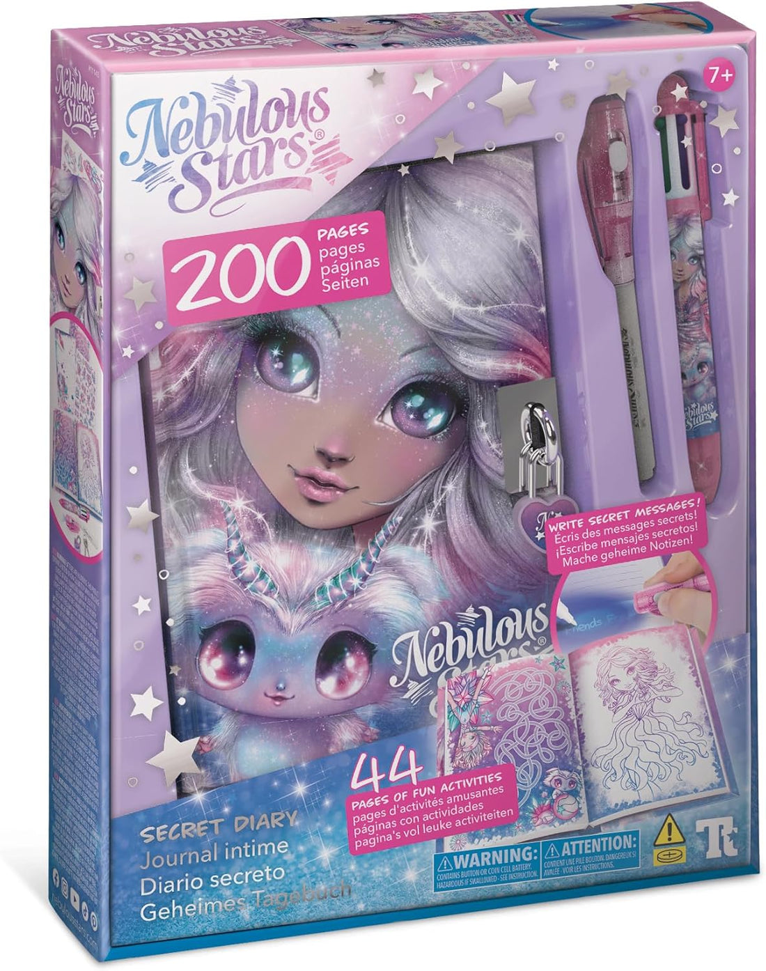 Diario secreto Estrelia con candado y bolígrafo mágico de luz - Nebulous Stars para niñas