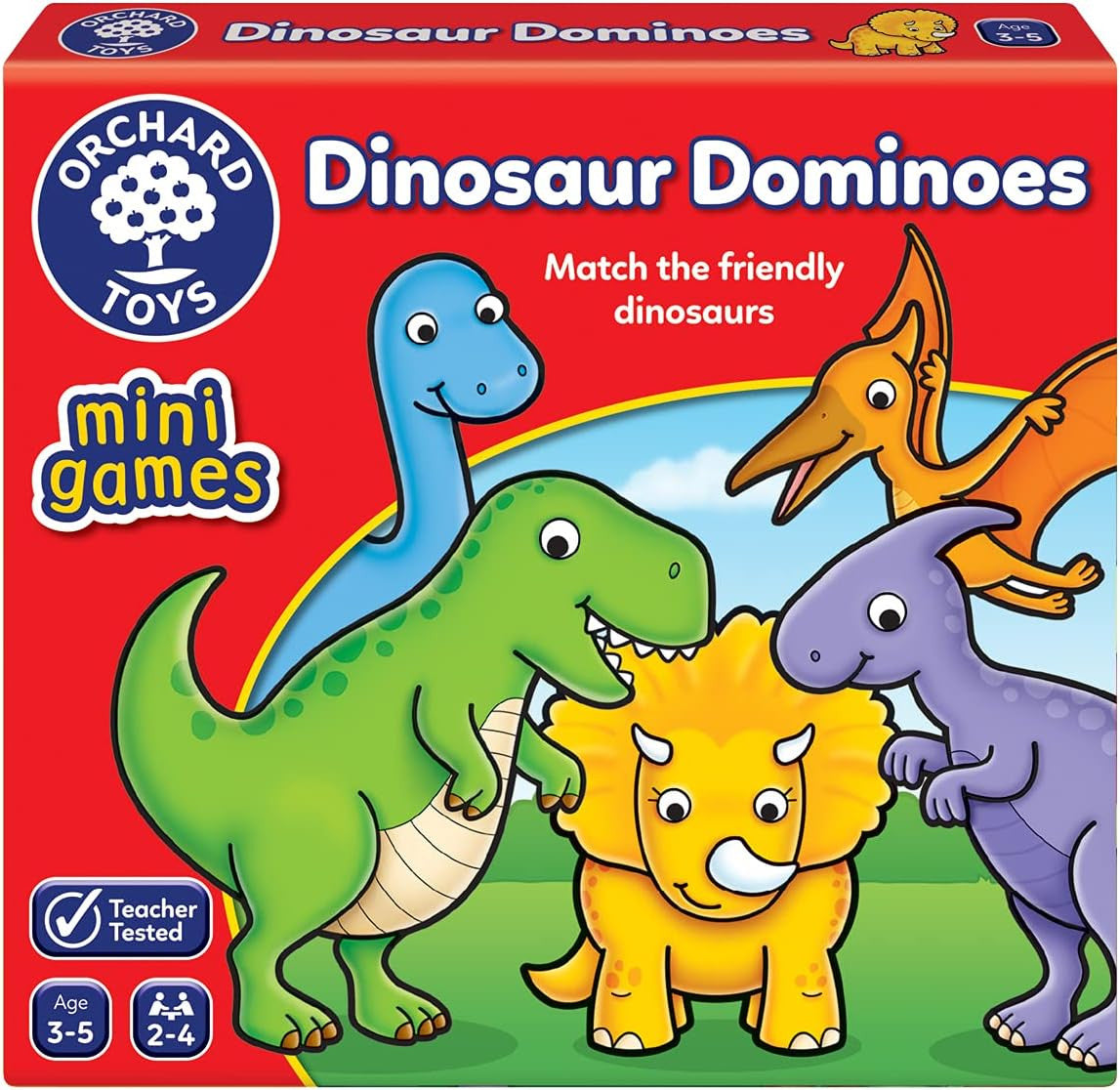 Mini juego de dominó de dinosaurios Orchard Toys para asociación y observación infantil - Educar Jugando - Orchard Toys
