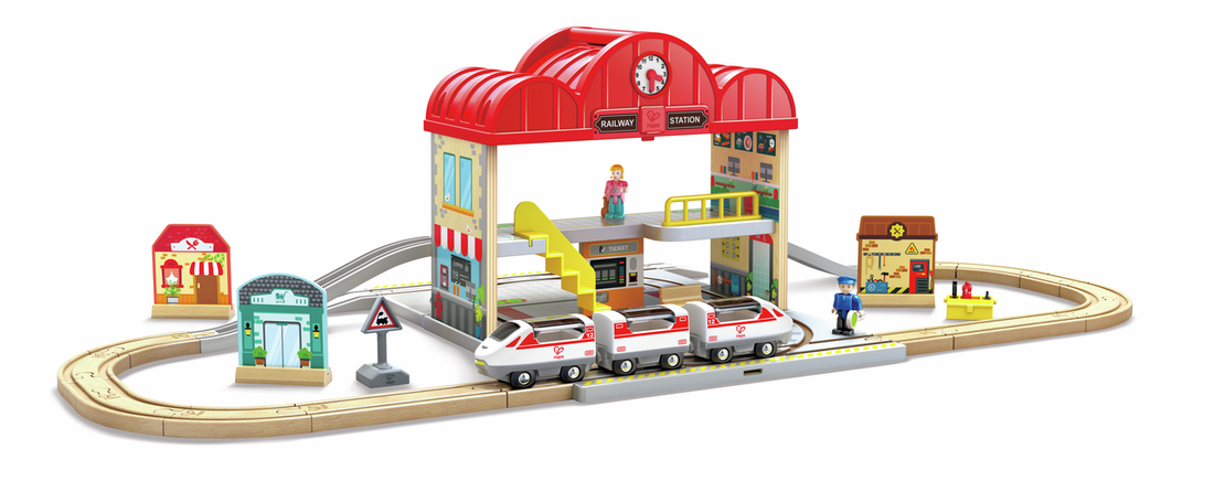 Estación de Tren Portátil HAPE E3877 | 40 Piezas | +3 años